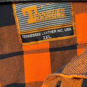 Men's Bold Orange Checkered Shirt Jacket